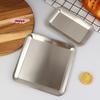 M-Luxury Square Rectangular Stainless Steel Serving Tray Cafe Cake Dessert Plate Storage Trays Home Kitchen Storage Table Dish