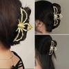 New  Halloween Spider Skeleton Hair Claw Clips for Women Jewelry Accessories Black Silver Gold Large Barrette Party Headwear