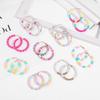 Bohemian Colorful Disc Polymer Clay Beads Hoop Earrings for Women Oversized Circle Ear Buckle Summer Earrings Beach Jewelry