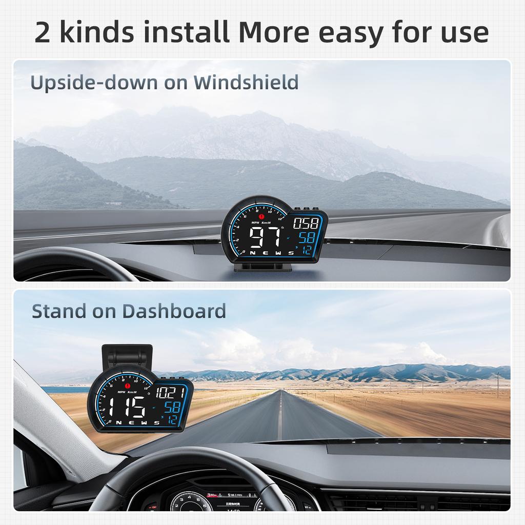 G16 GPS Head Up Display Auto digitaler Tachometer Kilometerzähler Elektronik Geschwindigkeitsmesser Auto HUD Überdrehzahlalarm Bordcomputer