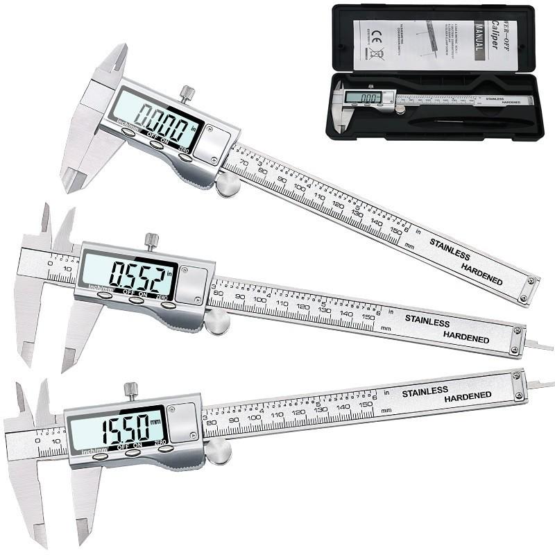 0 - 150 Mm Stainless Steel Digital Vernier Caliper 1 X Button Cell 1.55V