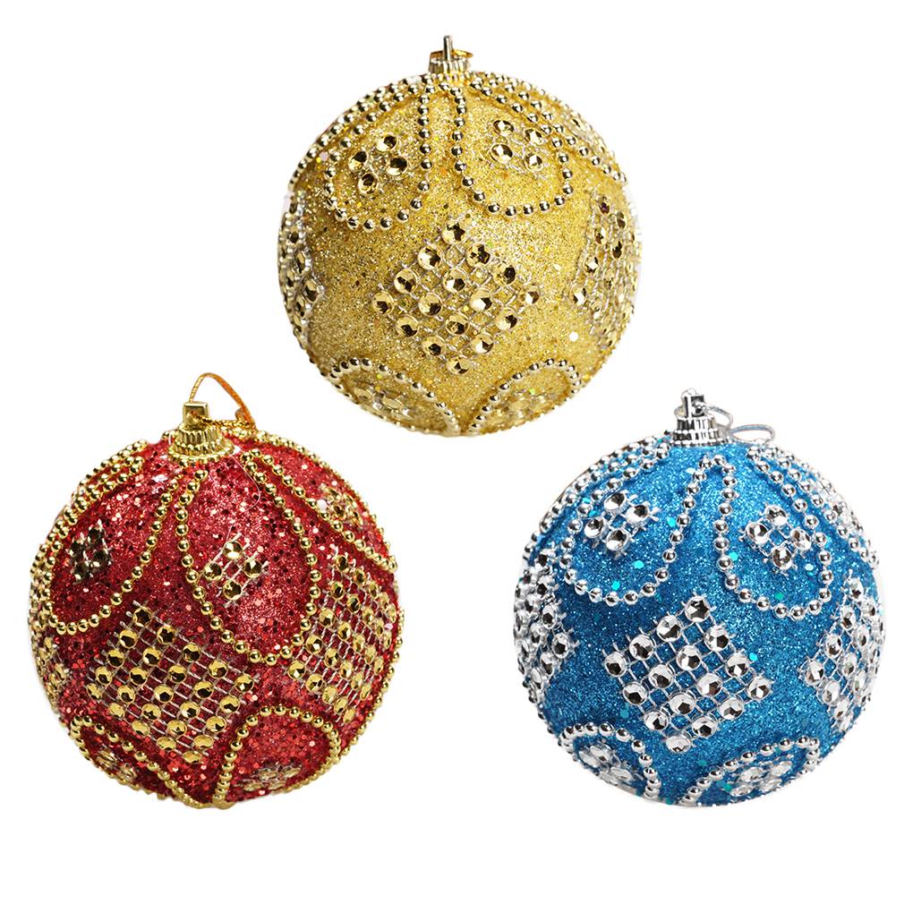 1 buc Globule de Spumă de Cristal Decor Pom de Crăciun Minge Lanț Mărgele Sclipici Ornament Crăciun DIY -