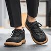 Men’s Retro Boots Shoes Fashion Casual Driving Shoes Black Khaki Wide Head Shoes Plus Size