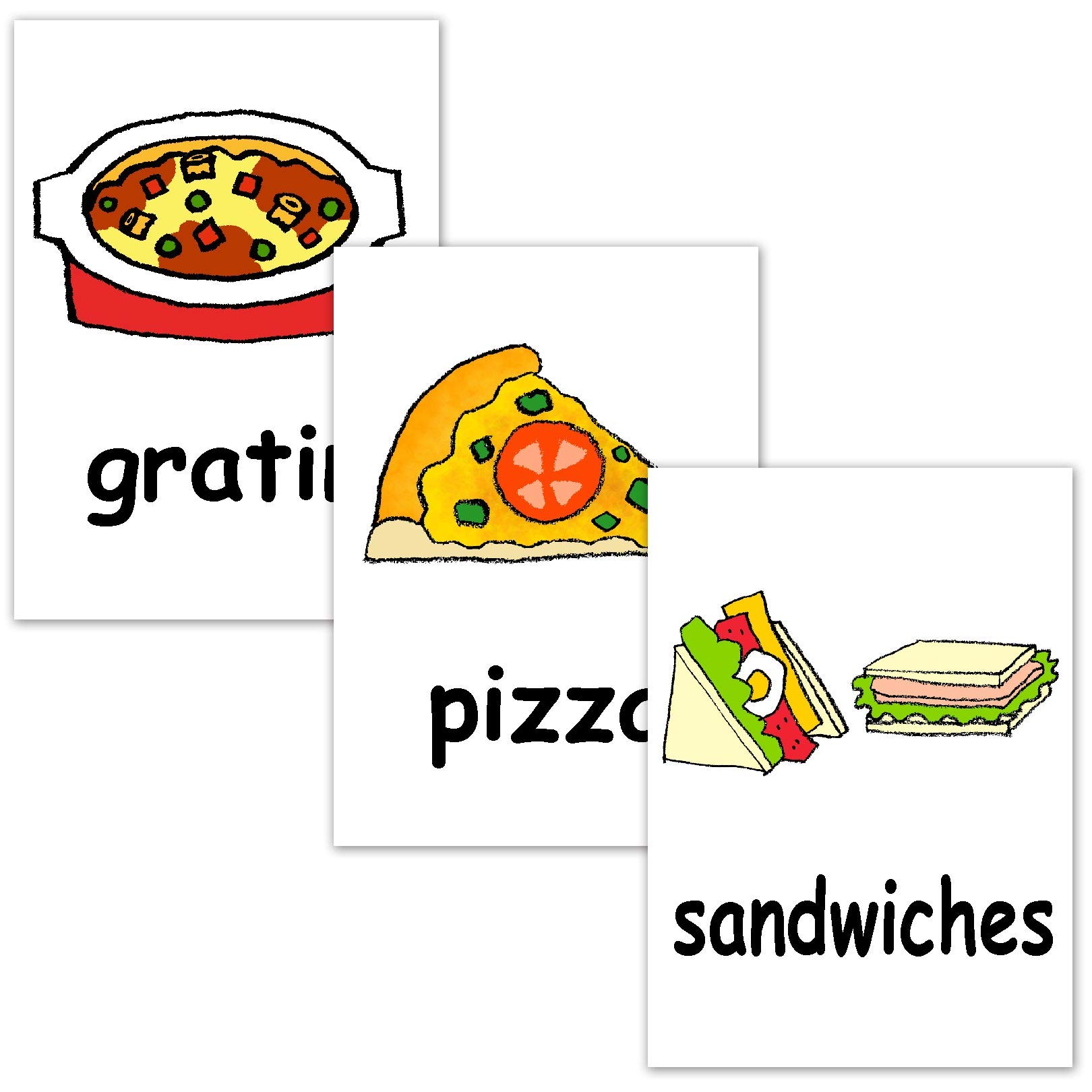 

English word cards Flashcards, (Cookings) Postcard size