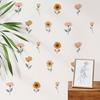 6Pcs Wall Decals, Flower Print Wall Stickers, Self-Adhesive Removable Waterproof Wall Decals for Home Bedroom Living Room Kids Room