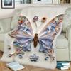 1pc Butterfly Print Blanket, Floral Design, Multi-Size Available, Autumn Thanksgiving Christmas Nap Blanket, Suitable for Living Room, Bedroom, Study,