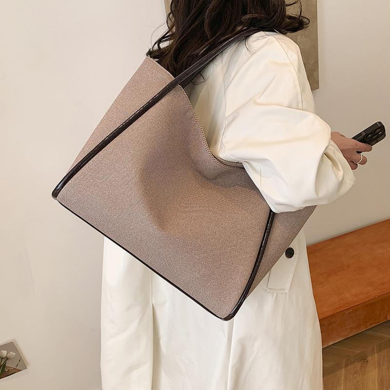 Winter new canvas tote bag shoulder women's bag portable large capacity women's backpack fashionable versatile bag