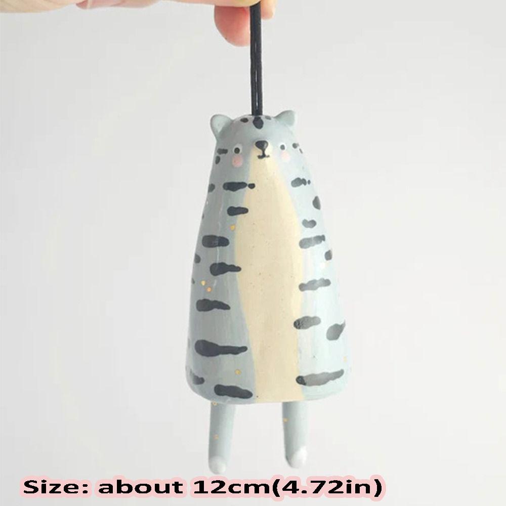 New Cute Ceramic Bells Collection Cartoon Craft Handmade Wind Chimes Simple Yard Pendant Home Decoration