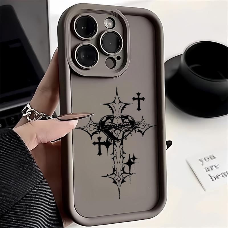 Luxus Schwarz Kreuz Muster Handyhülle für iPhone 15 14 13 12 11 Pro Max Mini XR XS MAX 7 8 Plus SE2022 Stoßfest Weich Funda Hülle