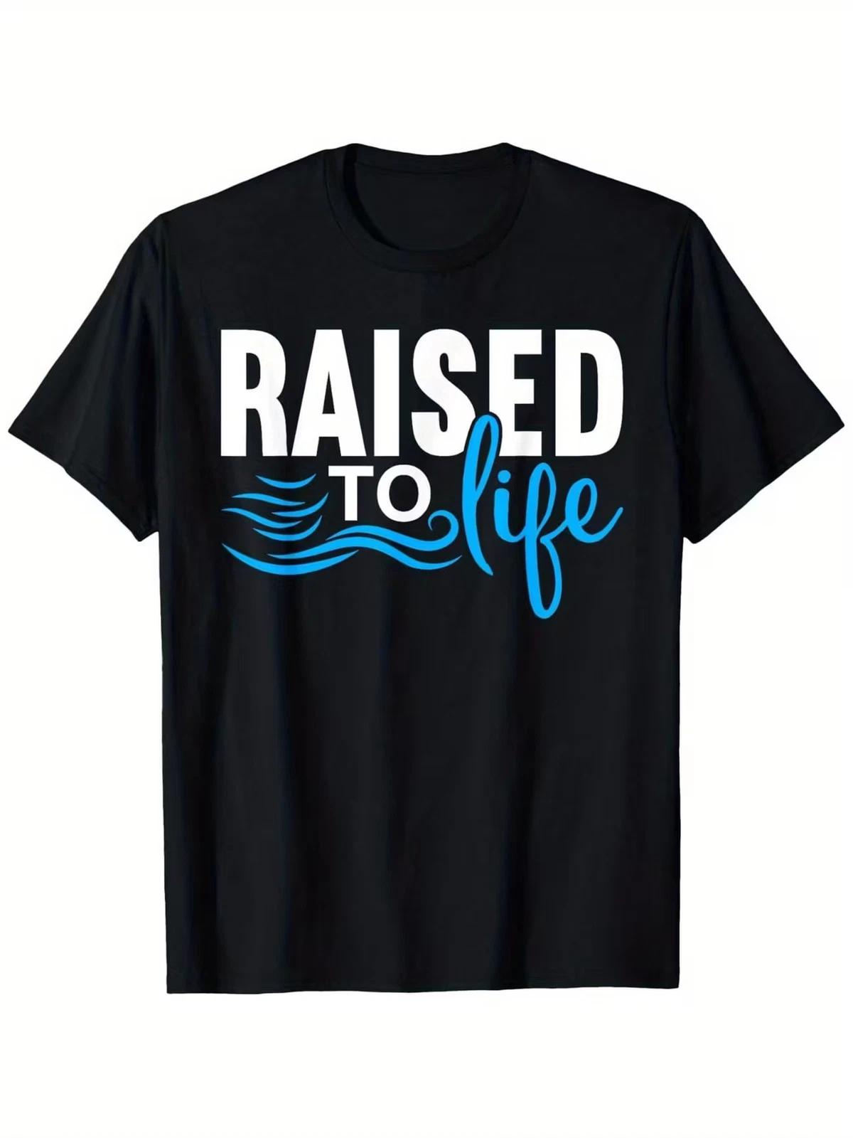 Raised to Life Shirt Baptism Shirt Jesus God Christian T-Shirt 100% Cotton Round L