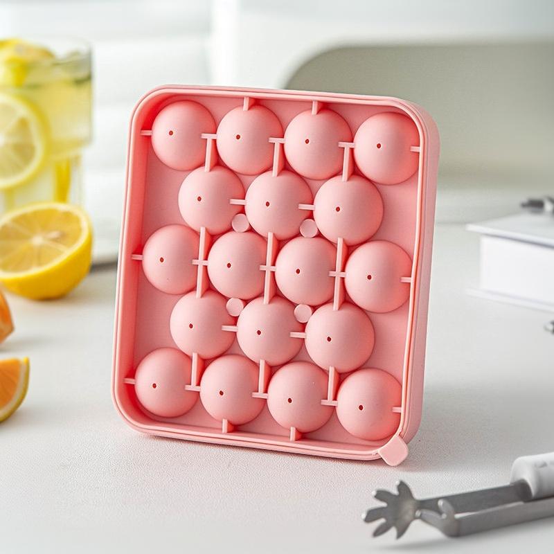 Silicone Ice Cube Ball With 18 Compartments And Lid Fruit Ice Cube Mold Silicone Ice Storage Box Easy To Demold