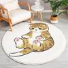 Christmas Cartoon Mat Kids Play Mat Cat Animal Round Carpet Bedroom Mat Living Room Carpet Kitchen Bathroom Anti-Slip Mat