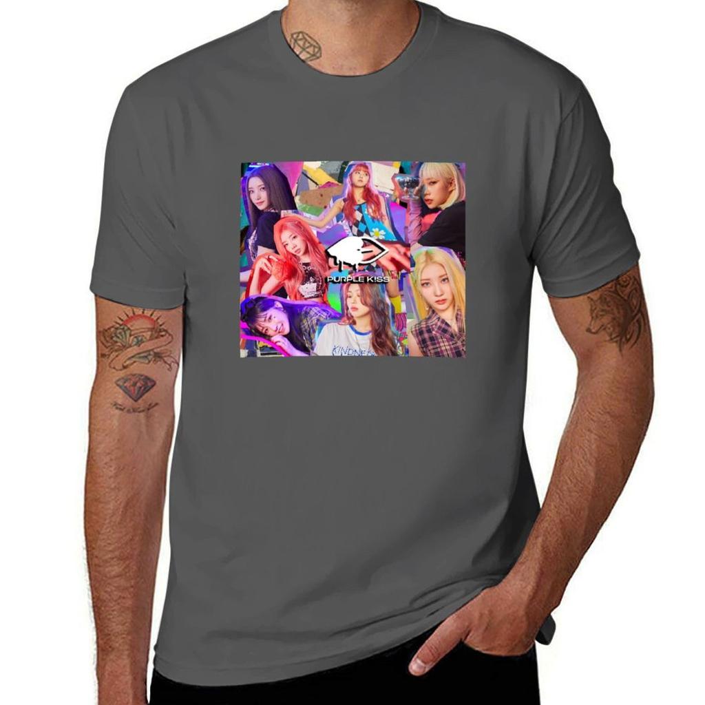 Purple Kiss Group Poster Tshirt Summer Sports Quick Dry Tshirt
