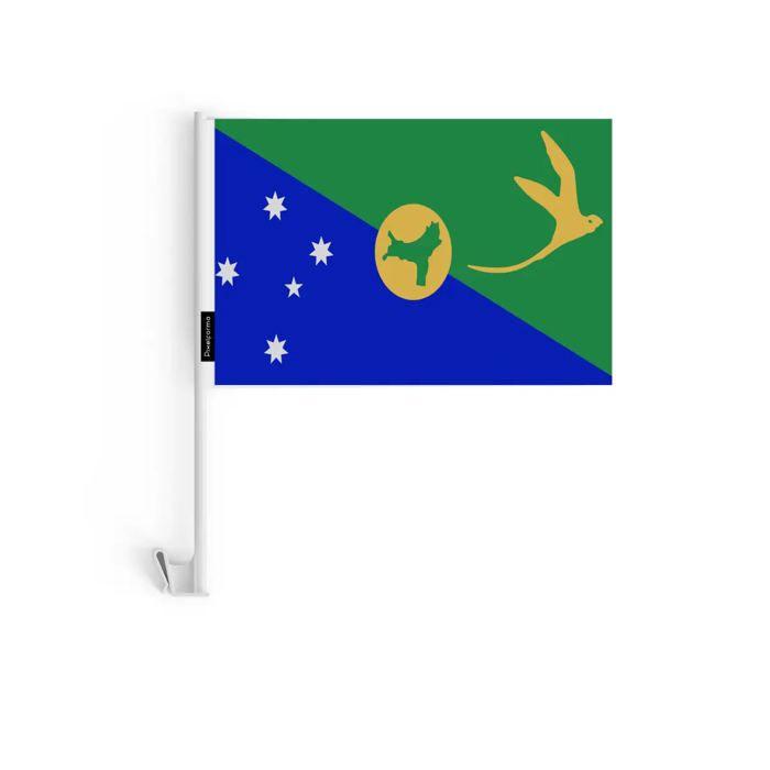 Christmas Island Car Flag – 14 X 21 Cm – Polyester Fabric – Window Mount – 10 Pieces – Pixelforma