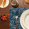 Set of 4 Ocean Coral Teal Placemats, Washable And Heat Resistant, Measuring 12×18 Inches, Perfect for Coastal-Themed Parties And