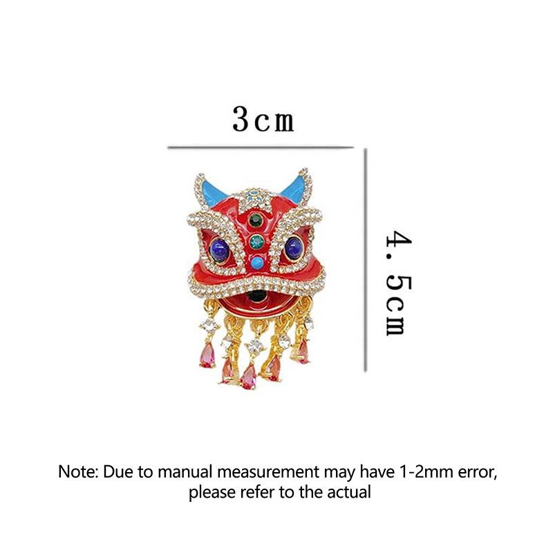 S Retro Lion Dance Brooches Chinese Style  Year Suit Pins Cartoon Exquisite Corsage Clothing Accessories Gifts