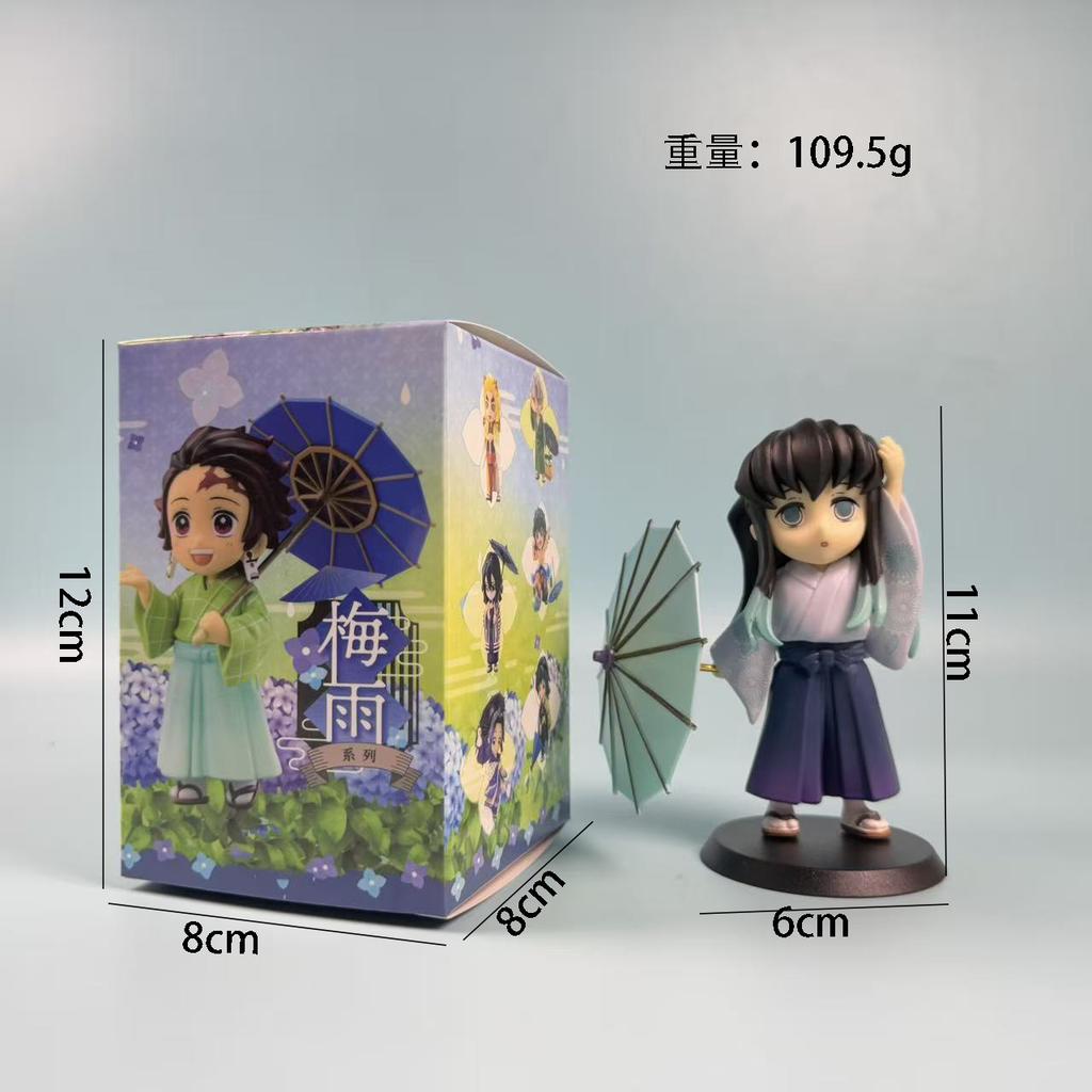 Demon Slayer Series Cute Figure Plum Rain Series Kochou Shinobu Tomioka Giyuu Kanroji Mitsuri Desktop Ornament Collection Gifts