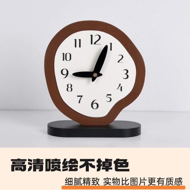 Desktop Clock Cream Style Table Silent Clock Ornament Living Room Decorations Desk Clock Modern Design Home Counter Tops Decor