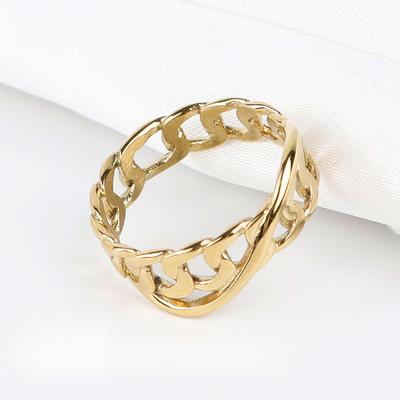 Premium Hollow Chain Ring Mobimus Design Sense Ring Women's Niche Fashion Wave Titanium Steel