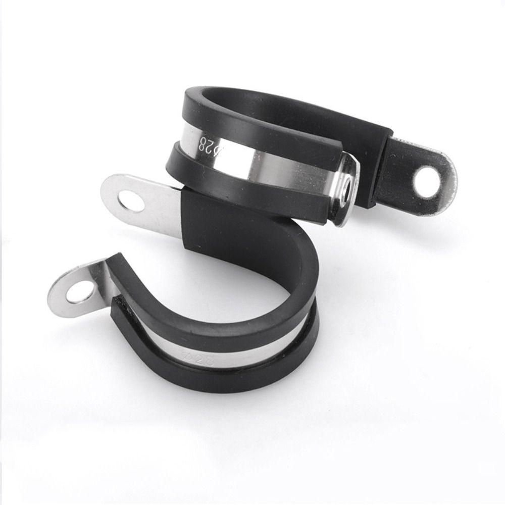 R-type Rubber Lined Clips Metal Pipe Mounting Fix Bracket  Hardware Electrical Fittings