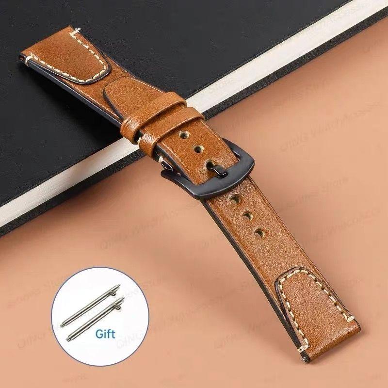

18мм 20мм 22мм Универсальный Ретро Премиум Натуральная Кожа Мягкий Ремешок Быстросъемная Пряжка-штифт Запасной Ремешок для Часов Бизнес Черный Коричневый Синий Зеленый 22mm black buckle