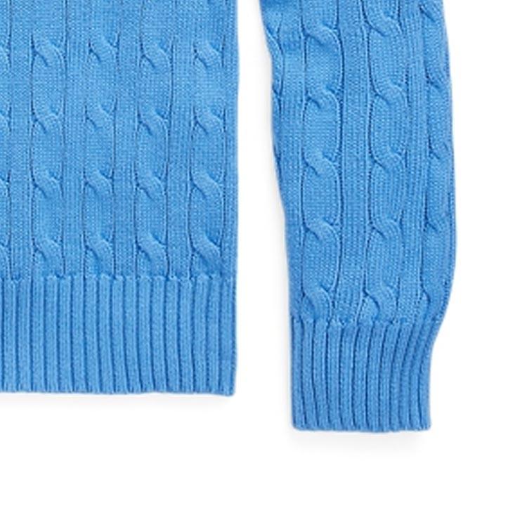 Polo Ralph Lauren Kids SS24 Pattern Embroidered Solid Color Zip Long Sleeve Knit Sweater Kids Sweater Blue CWPOSWEY6820477-400