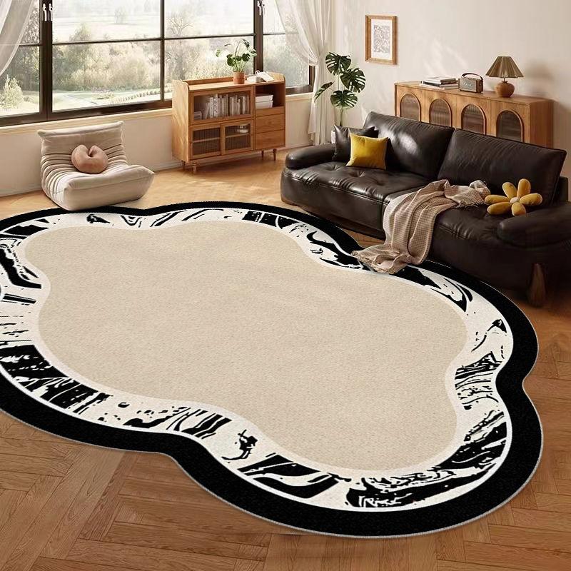 French Style Irregular Carpet Living Room Carpet Sofa Coffee Table Mat Bedroom Large Area Household Large Carpet