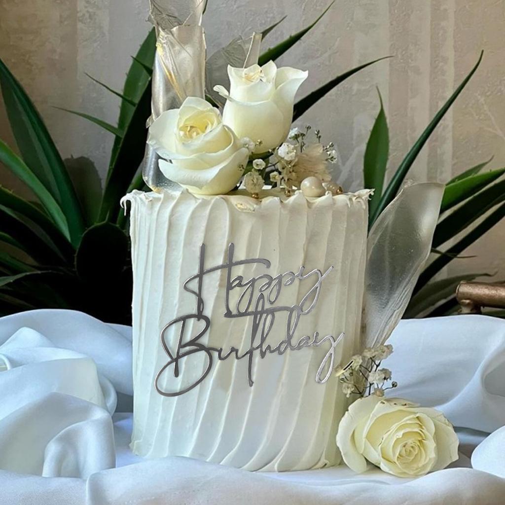 6pcs/3pcs  Acrylic Birthday Queen Gold Cake Topper Happy  Birthday Party Sides Cake Decorations  Accessories