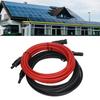 2Pcs Solar Panel Extension Cable 10AWG 6mm² Solar Extension Cable Rated Voltage 1000V   Red Black