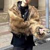 Unisex Luxus Winterjacke mit Baumwollpolsterung, beidseitig mit Leder und Fell