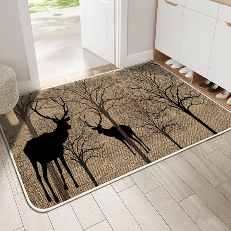 Linen Carpet Floor Mat, Door Mat, Kitchen Non Slip Rubber Foot Mat, Bathroom Door Mat Absorbent Pad