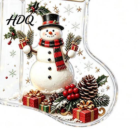 Christmas Present for Friends Stocking Money Holder Tree 2D Acrylic Sock Shaped Cash Gift Ornament Hanging Xmas Stuffers Holiday Party Favors Tree