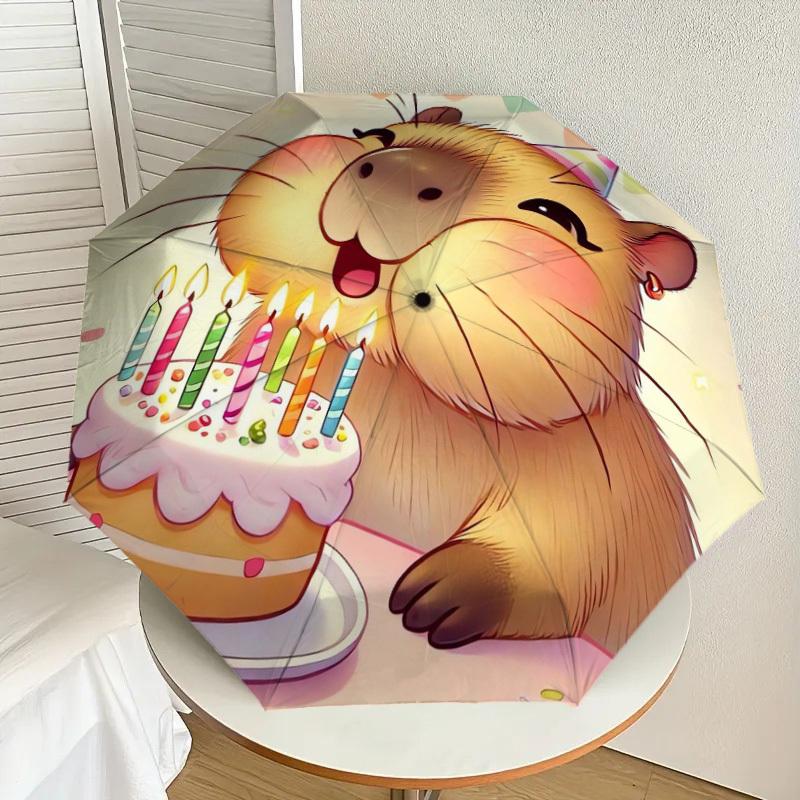 

1pc Hamster Birthday Celebration Umbrella with Plastic Handle,Suitable for All Seasons Home Travel Outdoor UmbrellaDD181