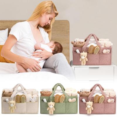 Baby Diaper Caddy with Handle Multiple Compartments Large Capacity Portable Baby Diaper