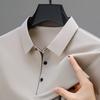 Golf Shirts Mens Short Sleeve Solid Color Turn Down Collar Business Plain Shirt for Man