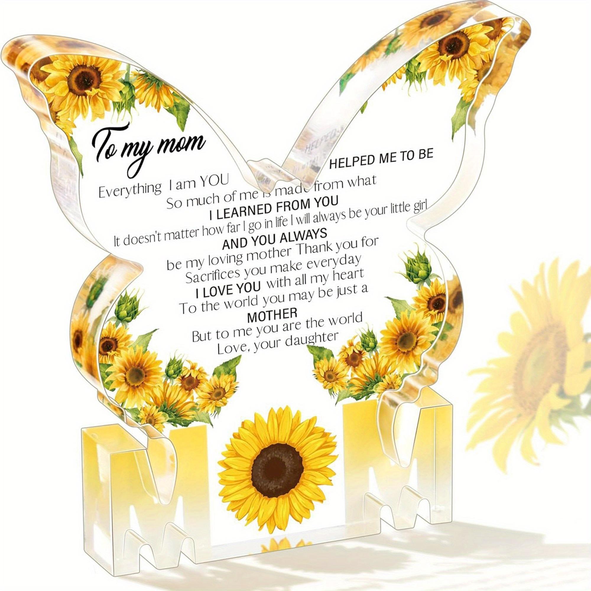 Mother s Day Butterfly-Shaped Acrylic Plaque with Floral Design & Heartfelt Message, Sentimental Gift for Mom, Mothers Day Decorations, Butterfly Mo 10*10cm
