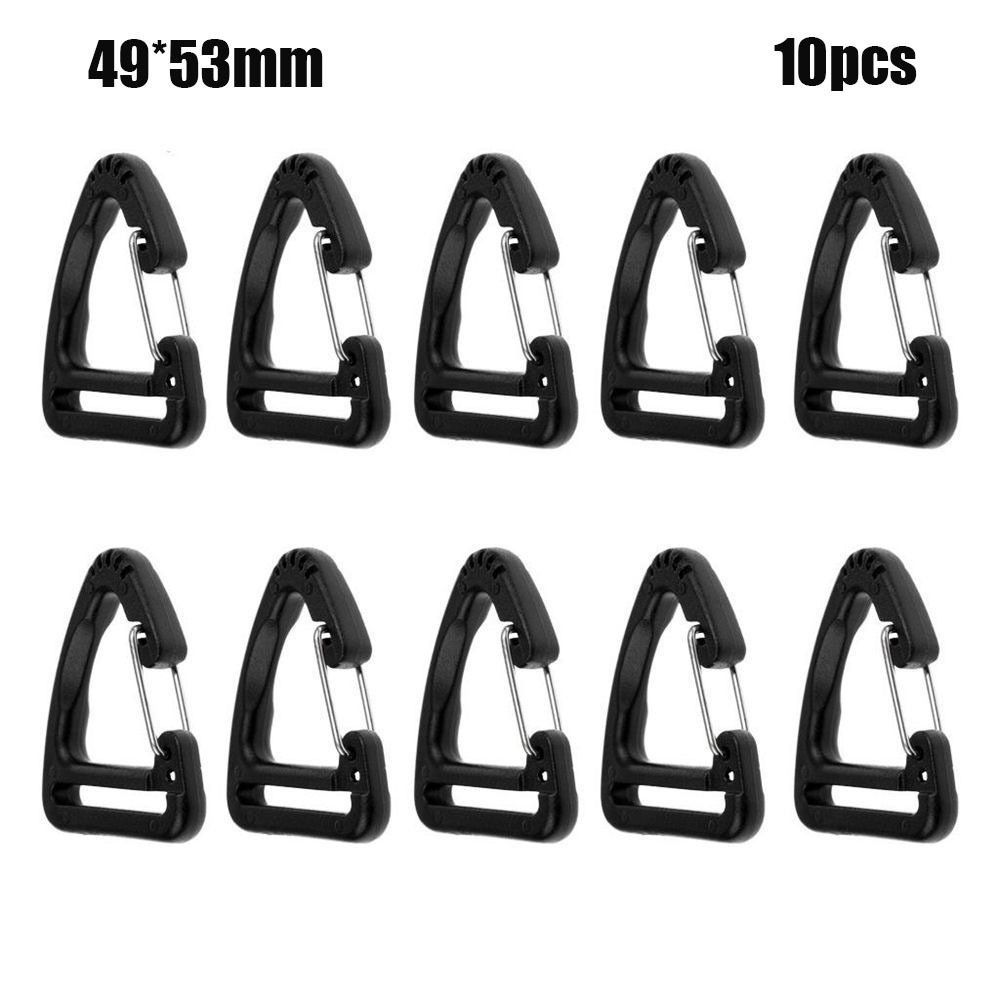 10PCS Alloy Triangle Carabiner Spring Quickdraws Belt Clip Hooks Keychain Buckles Outdoor Camping Hiking Backpack Accessories