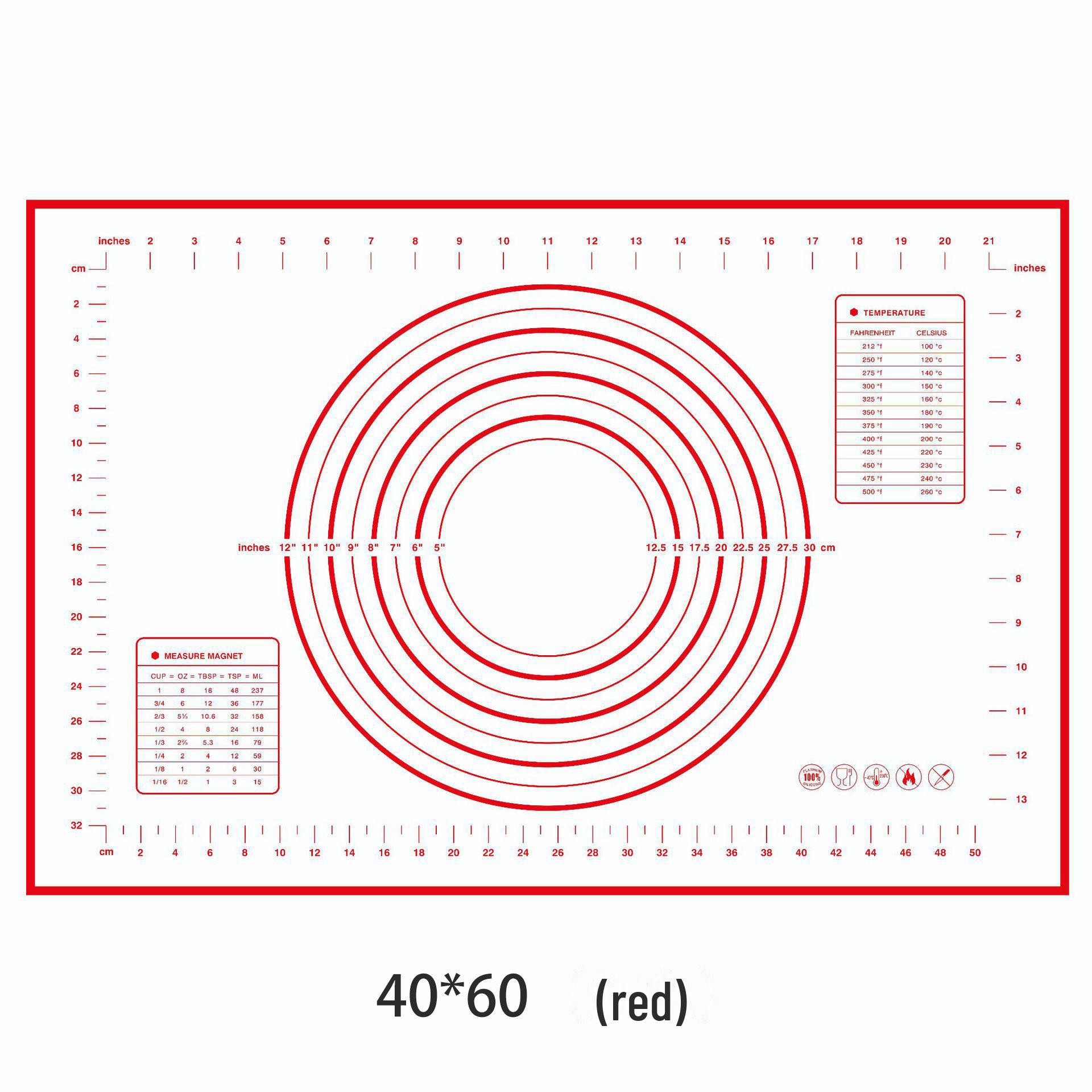

Большой силиконовый коврик для замешивания и раскатывания теста размером 70x50 см, жаропрочный антипригарный инструмент для выпечки и коврик для теста 30*40cm