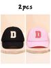 2pcs children's 26 letter cloth baseball cap, spring and summer for boys and girls, mesh breathable truck driver hat, sun hat