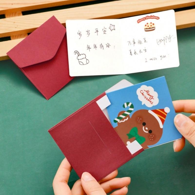 18pcs/set Miniature Christmas Envelopes, Greeting Cards Can Be Used for Birthdays Parties Christmas Blessing Small Card Messages