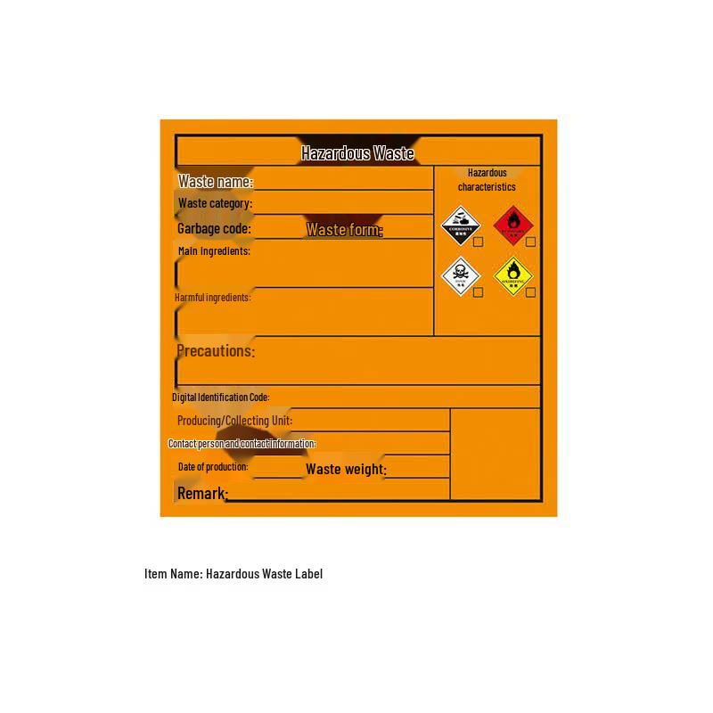DEKEBAG Orange Hazardous Waste Warning Labels