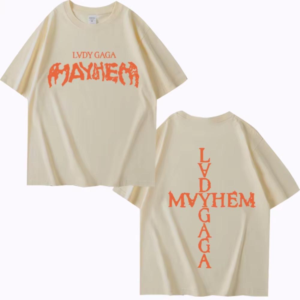 Lady Gaga Mayhem New Album T Shirt Men's Women Oversized Cotton Cool Hot Sale Short Sleeve Summer Print Unisex Plus Size Tops
