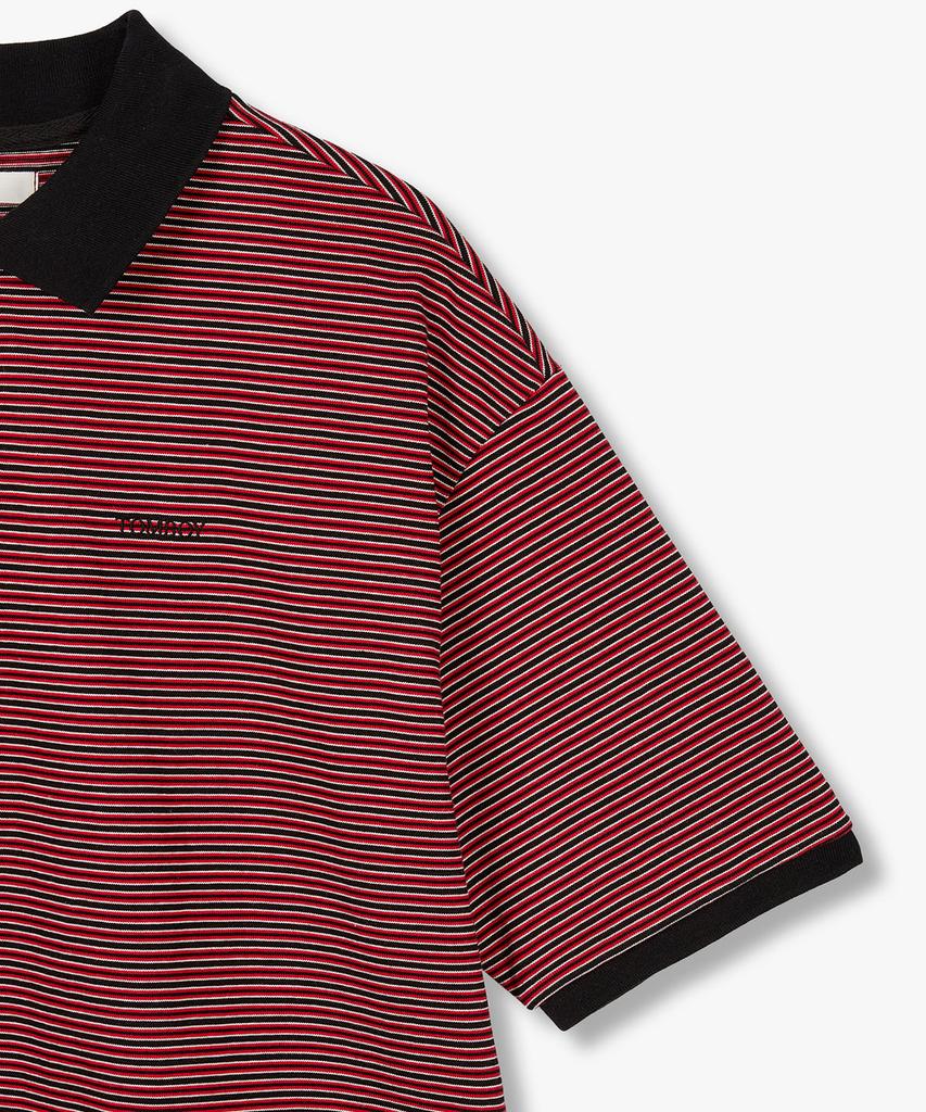 STUDIO TOMBOY [Men] Multi Stripe Collared T-Shirt_Red 9156222211