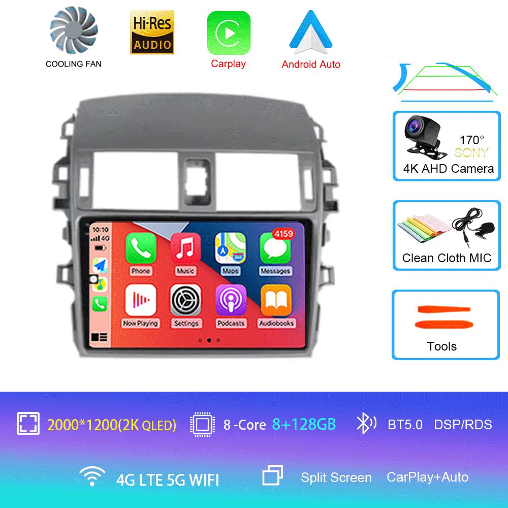 Android 14 Car Radio Carplay For Toyota Corolla 10 E140 E150 2006 - 2013 Navigation GPS Stereo Unit Android Auto No 2din 5G Wifi