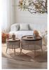 Vintage American Country Round Coffee Table - Distressed Wrought Iron Side Table for Living Room Decor, Ideal for Small Apartments.
