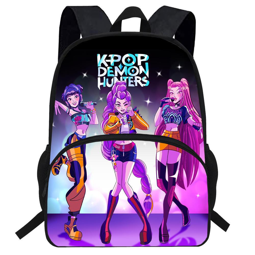 Hunters Demon Kpop Cartoon School Backpack Durable Material Anti Shock Students