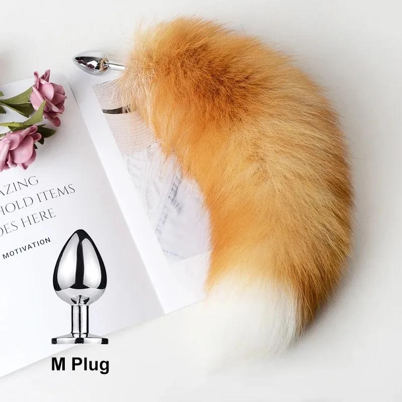 Anal Plug with Real Fox Tail for Woman Separable Cosplay Butt Plug Anal Adult Products Masturbator Man Female Couples Sex Toys