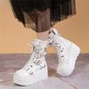 Size 42 Brand New Ladies Wedges High Heels Boots Fashion Metal Decor Buckle Punk Platform Women's Boots Party Goth Street Woman Shoes