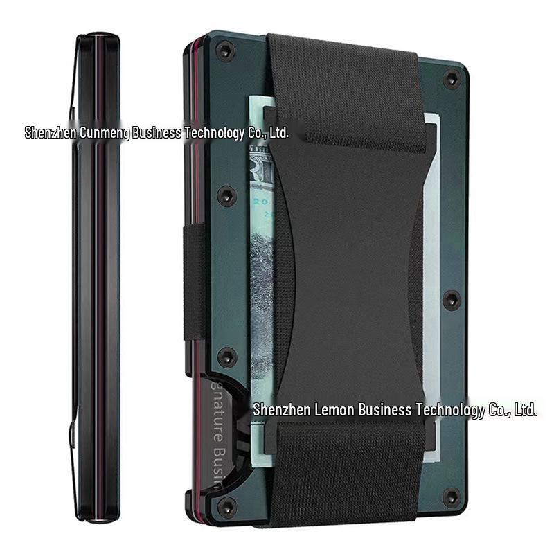 Hot Selling RFID Anti-theft Carbon Fiber Metal Card Holder Wallet with Money Clip