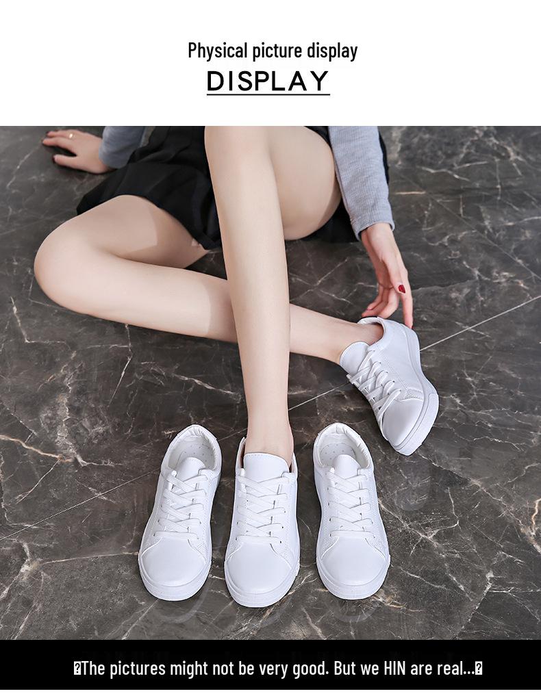 2024 Women's Korean Style Casual White Running Shoes - Autumn/Winter Trendy Flat Sole